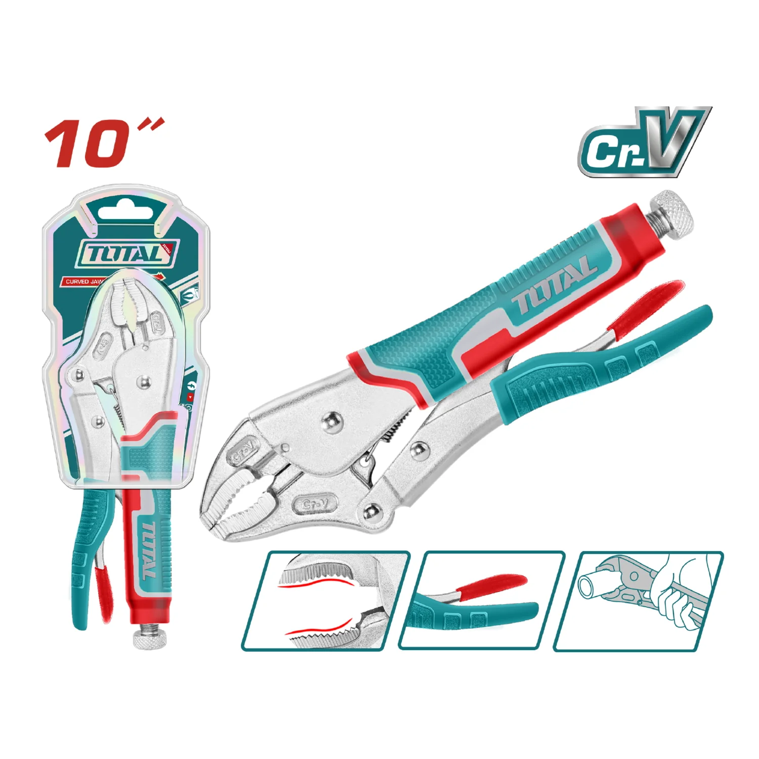 10" Alicate De Presion Mandibula Curva Cr-V 10" HRC52-HRC60 - Image 2