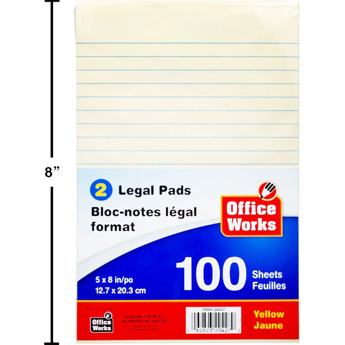 2 Pack Paquete 100 Hojas, Bloc De Papel Legal De 5X8 ", Amarillo (HZ) - Image 7