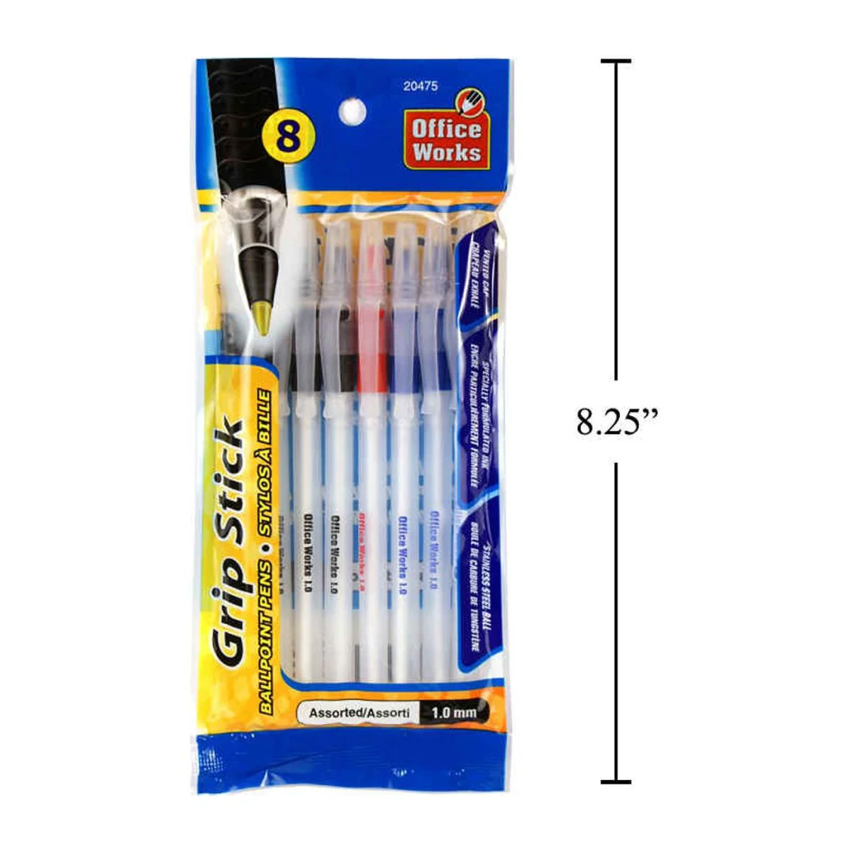 8 Piezas Bolígrafos Grip Stick De 1 Mm, 3 Colores: Azul, Rojo Y Negro - Image 2