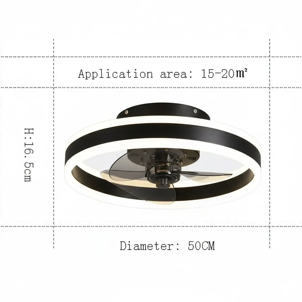 Abanico De Techo Ventilador LED (Color Negro). 3 Tonos De Luz. Ventilador Silencioso 110V. - Image 4