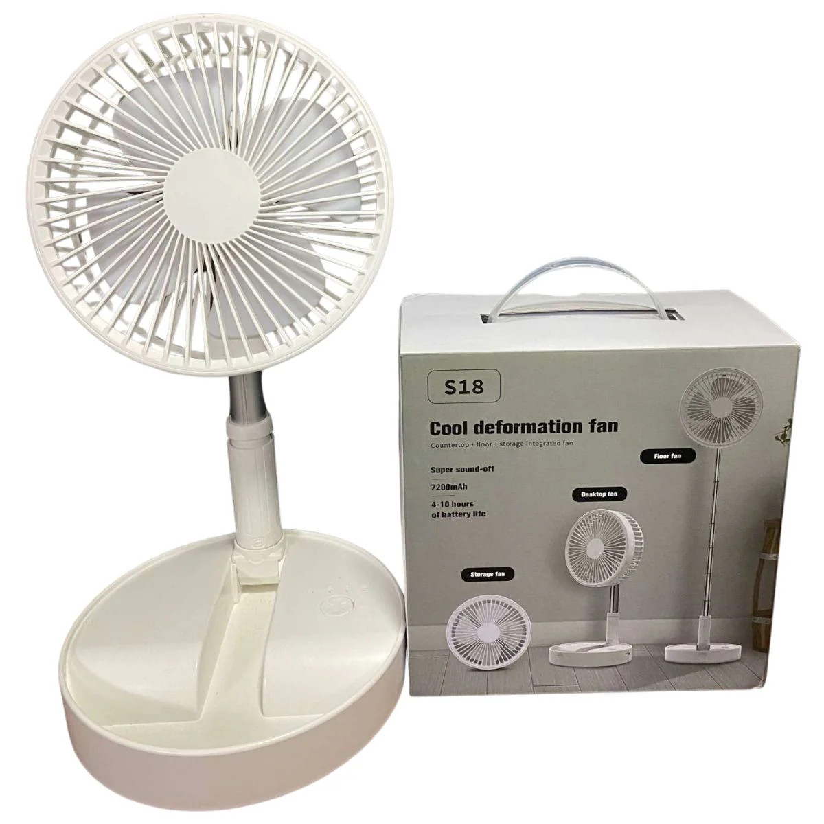 Abanico Plegable Portátil. Ventilador Recargable De 4 Velocidades. Color Blanco. (Unidad). - Image 5