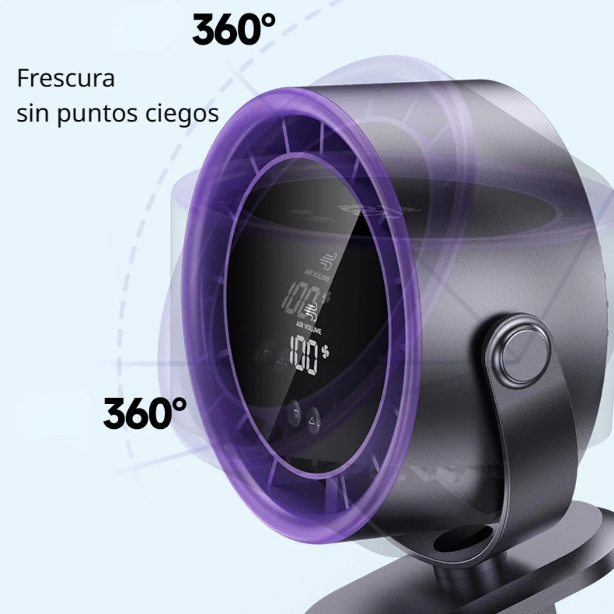 Abanico Recargable De Escritorio De 6" Con Y Pantalla LED. Ventilador Portátil De 100 Velocidades Y Motor Ice Feel. 7V. 5W - Image 5