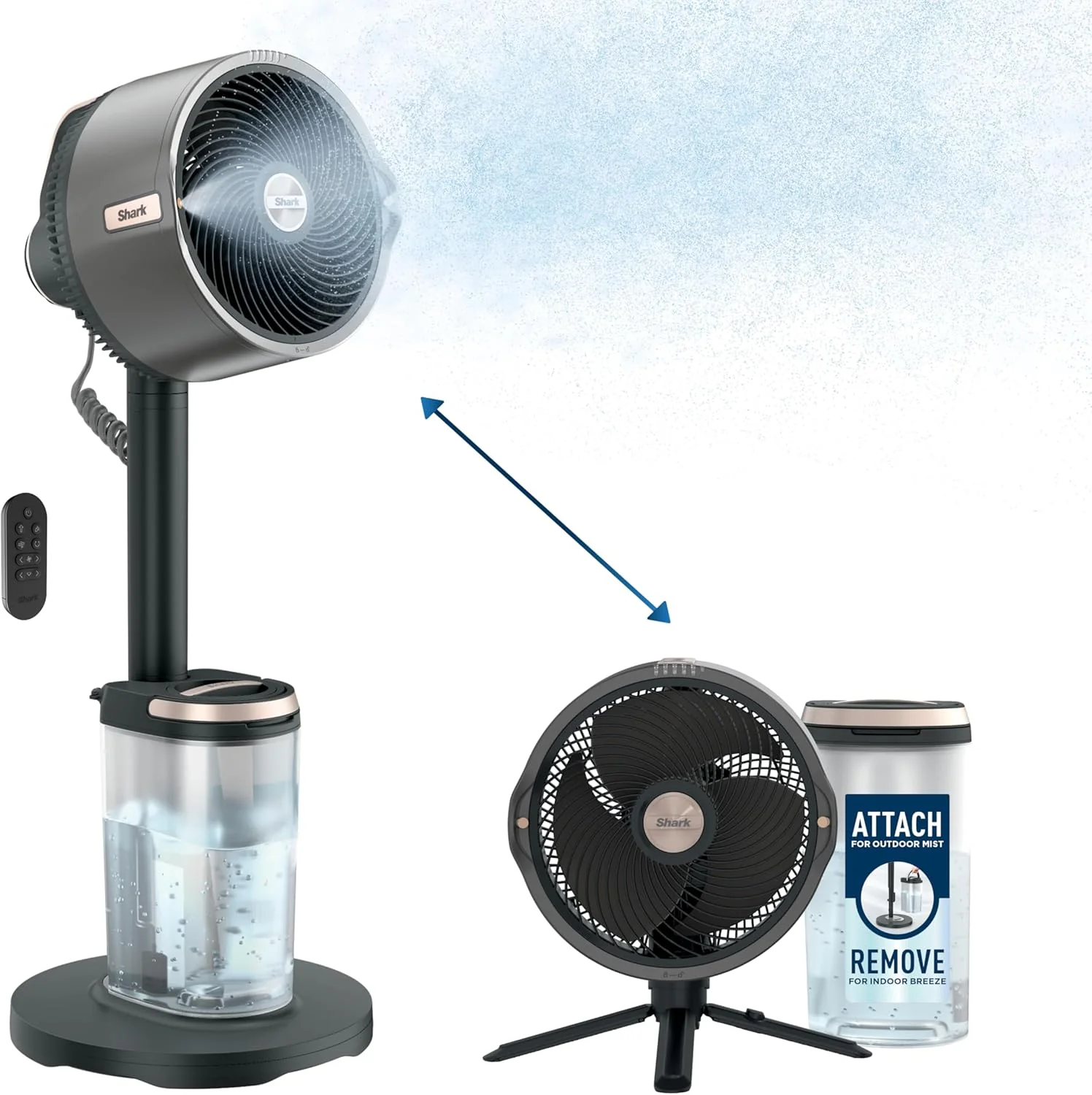 Abanico Recargable Instacool Shark. Ventilador Con Difusor De Interior Y Experior FA302.