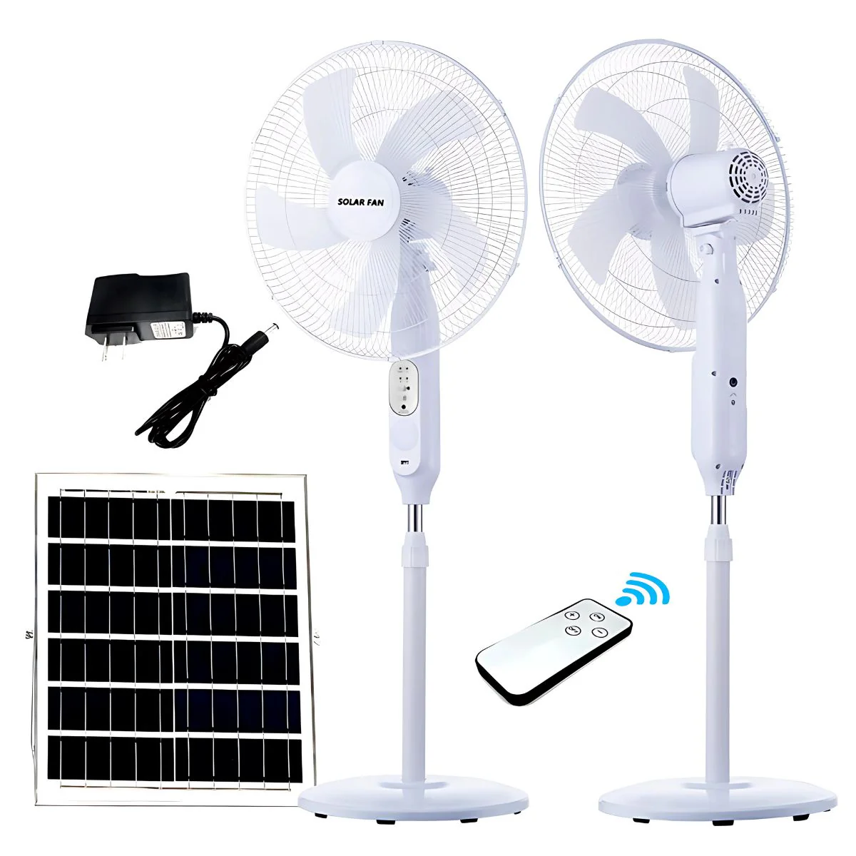 Abanico Solar 18" De Pedestal Recargable Con Energía Solar. Ventilador De Piso Portátil Con Panel Solar. Incluye Control Remoto. - Image 2