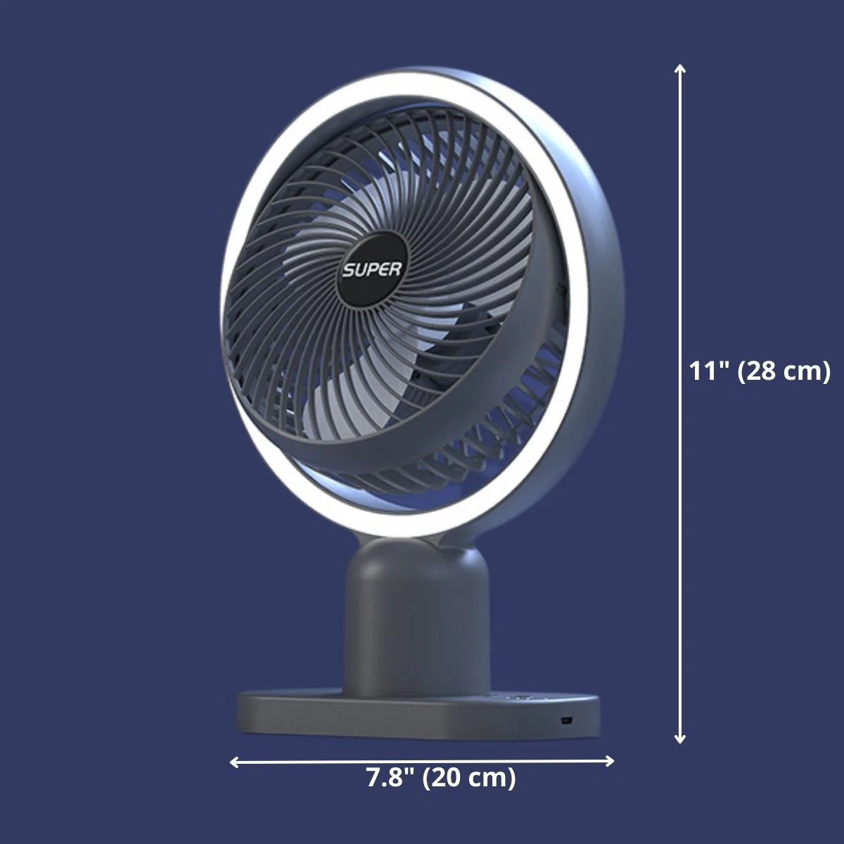 Abanico Ventilador 5.5V De Escritorio Con Luz Lampara Nocturna De Bateria USB-C 1000Mah - Image 4