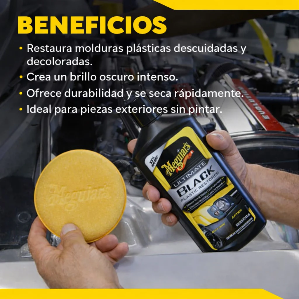 Abrillantador Protector De Vinil Y Plástico 16 Oz. Meguiars Ultimate Black - Image 3