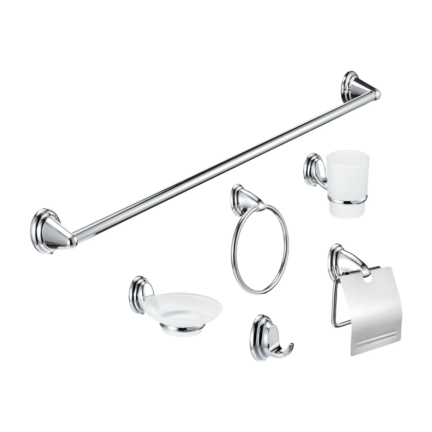 Accesorios Para Baño. Set De 6 Piezas. Acero Inoxidable Y Zinc Con Acabado Cromado Brillante. - Image 2