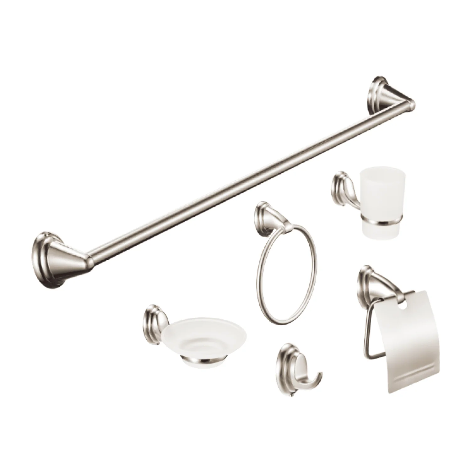 Accesorios Para Baño. Set De 6 Piezas. Acero Inoxidable Y Zinc Con Acabado Satinado Cepillado. - Image 2