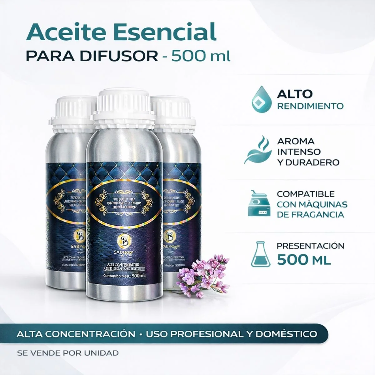 Aceite Esencial Aromático Para Difusor 500 Ml. Fragancia Concentrada Para Hoteles, Hogar Y Máquinas De Aroma, Uso Profesional. Aroma Burberry. (Se Vende Por Unidad)