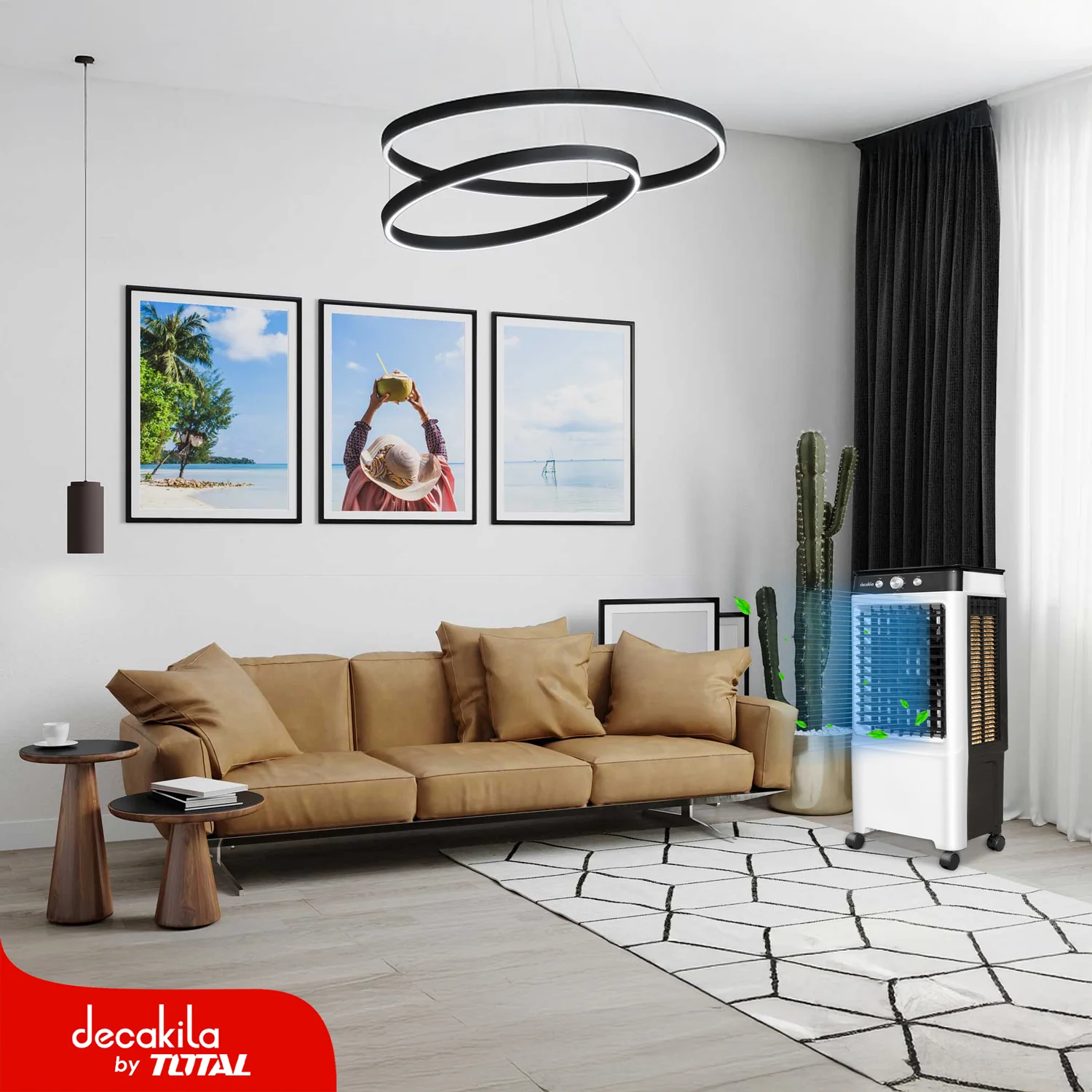 Abanico De Aire Enfriado Con Agua Y Hielo Portátil. 130W. 120V/60Hz. 30L. (Funciona Con Agua Y Trae Bloques Para Hielo) - Image 2