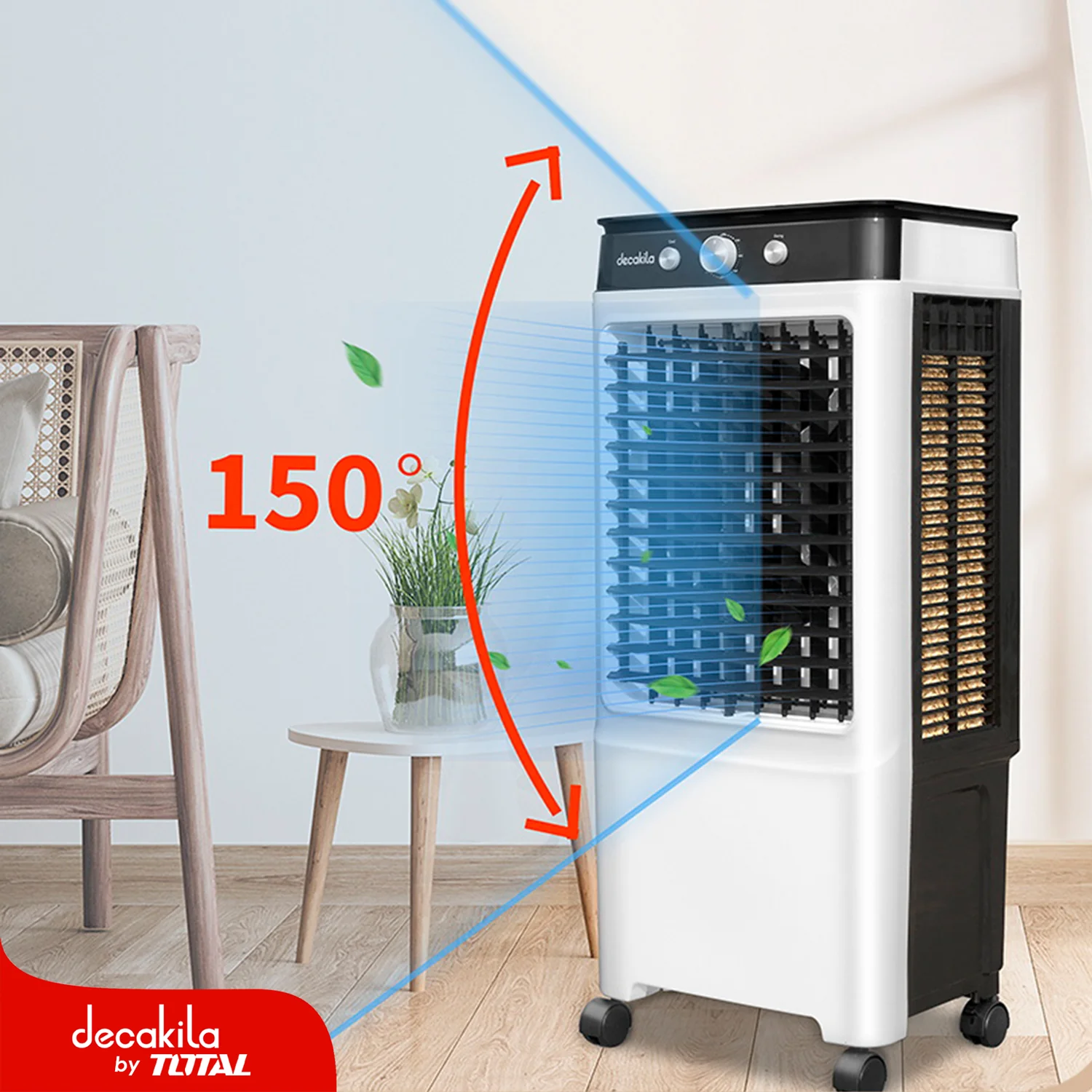 Abanico De Aire Enfriado Con Agua Y Hielo Portátil. 130W. 120V/60Hz. 30L. (Funciona Con Agua Y Trae Bloques Para Hielo) - Image 4
