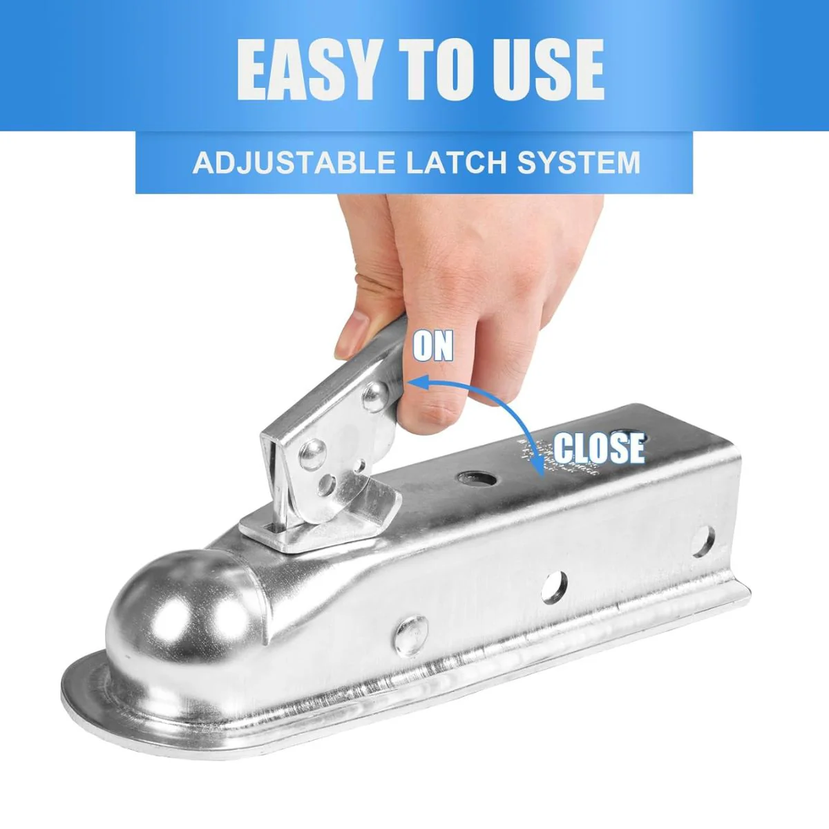 Acoplador Para Remolque Universal 2 Pulgadas Con Cierre Ajustable. Enganche De Acero Galvanizado Para Bola De Enganche. - Image 2