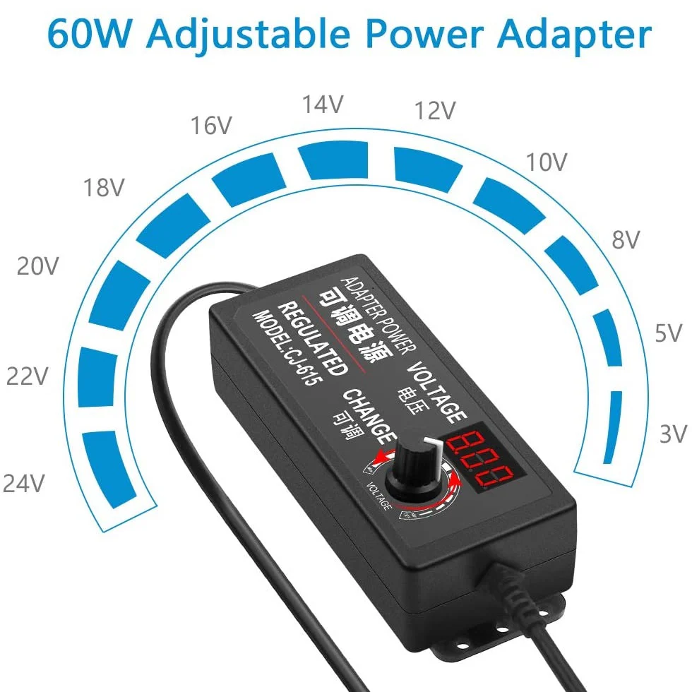Adaptador De Corriente Con Pantalla Y Regulador De Voltaje, AC/DC  3V A 12V – 10A. - Image 7