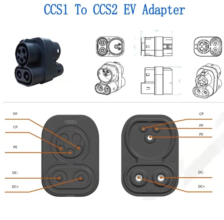 Adaptador De Enchufe Carga Rápida DC CCS1 Americano A Puerto Carro DC CCS2 Europeo - Image 5