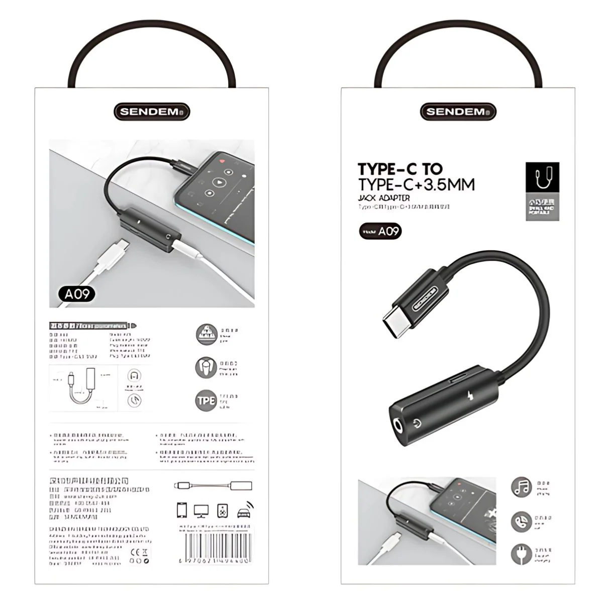 Adaptador Doble Tipo C. Carga Y Audio Simultáneos, Plug & Play. Cable Ideal Para Samsung. 140Mm. - Image 2