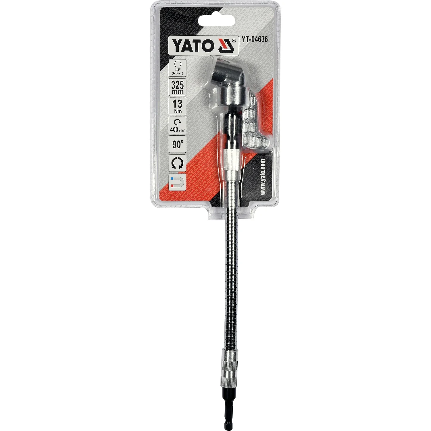 Adaptador Extensión De Angulo 90 Grados Para Puntas Destornillador 1/4" 325Mm Largo - Image 4