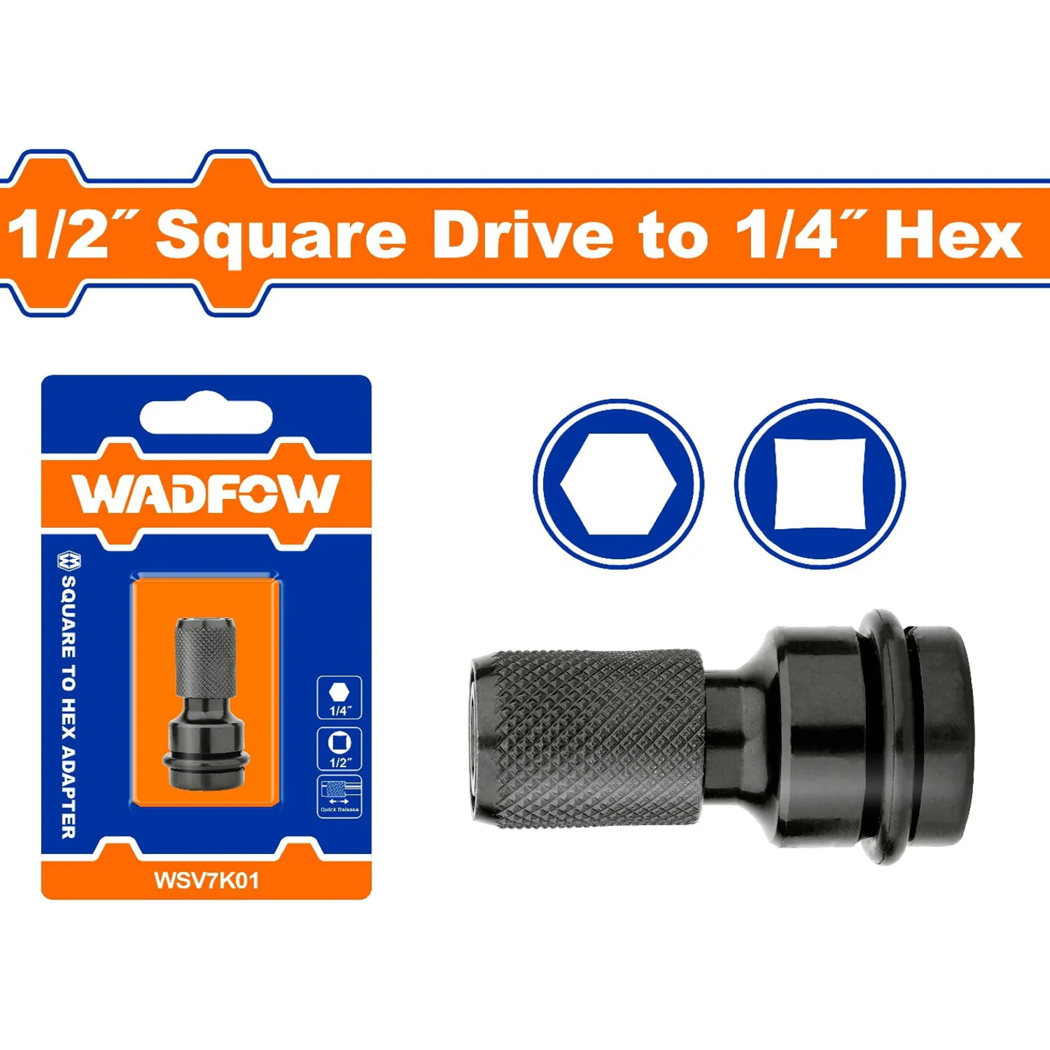 Adaptador Para Dado De Impacto. 1/2" Cuadrado A 1/4" Hexagonal. - Image 2