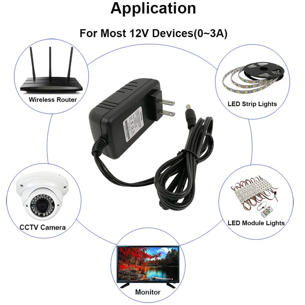 Adaptador De Corriente DC 12V-2A US Plug. - Image 2