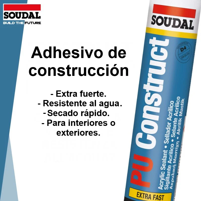 Adhesivo De Construcción PU 310 ML, Alta Resistencia, Pegado En 5 Min, SOUDAL - Image 2