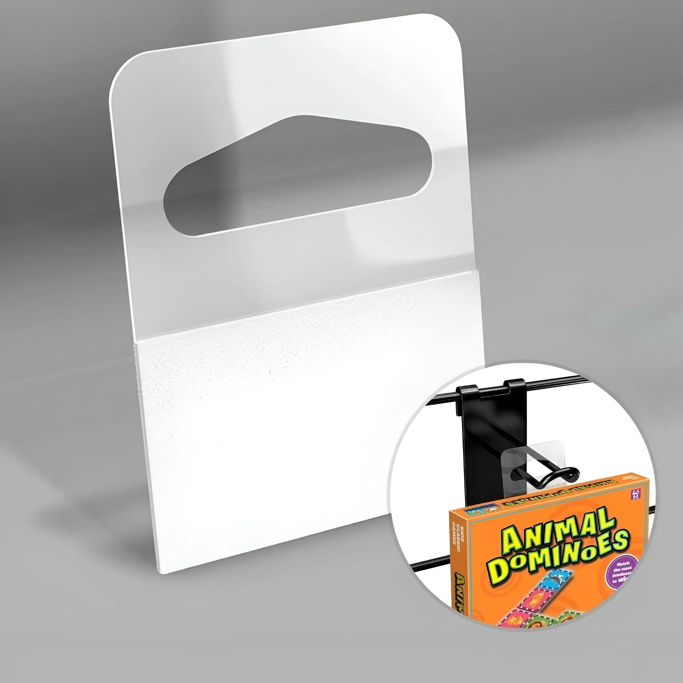 Adhesivo Para Colgar Productos Transparente De 1-1/4 X 1-5/8 Pulgadas. Pegatinas Para Exhibidores. Pestañas Colgantes. (1000 Unds) Etiquetas