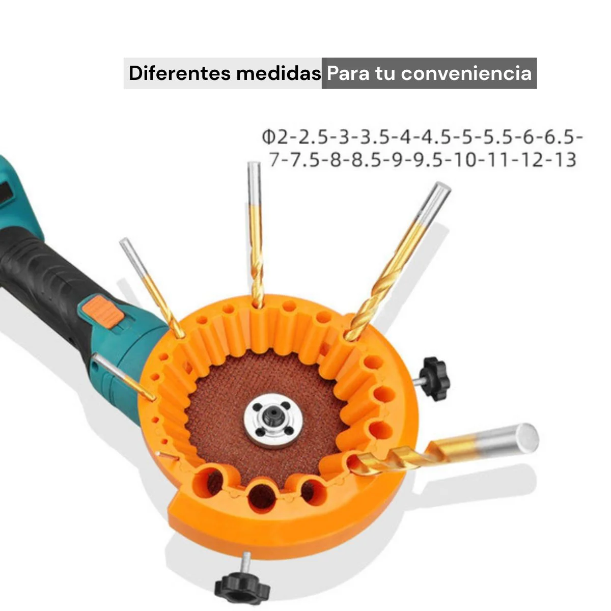 Afilador De Brocas Para Esmeriladora Angular Para Medidas Desde Φ2.5 Mm Hasta Φ13 Mm. - Image 2