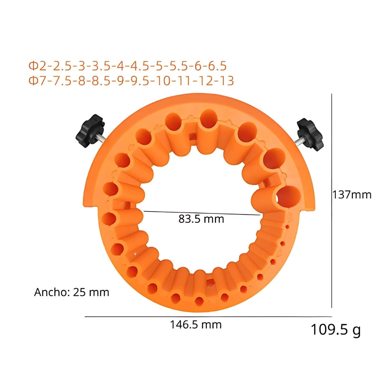 Afilador De Brocas Para Esmeriladora Angular Para Medidas Desde Φ2.5 Mm Hasta Φ13 Mm. - Image 4