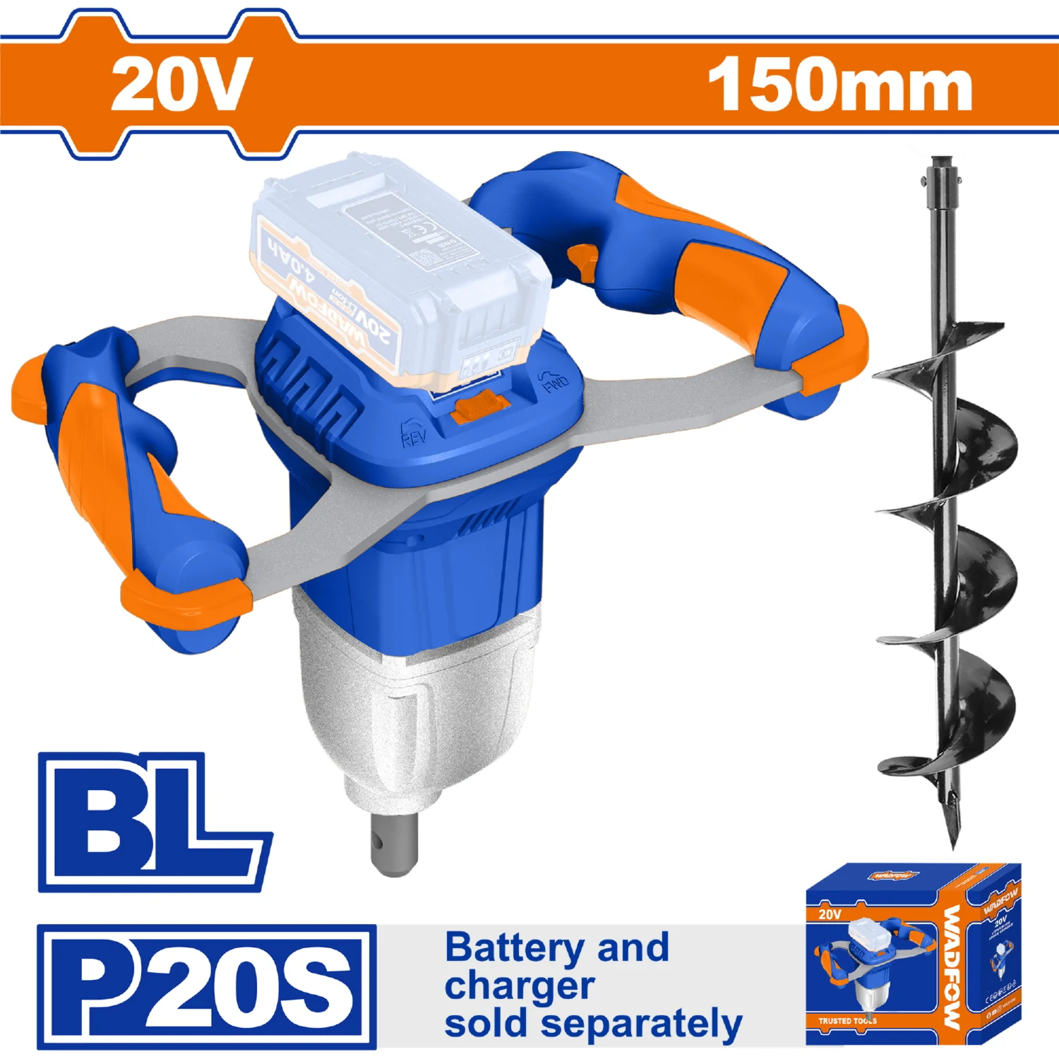 Ahoyadora Pilotera Inalámbrica 20V. Motor Sin Escobillas. Diámetro: 150Mm Batería Y Cargador Por Separado. - Image 2