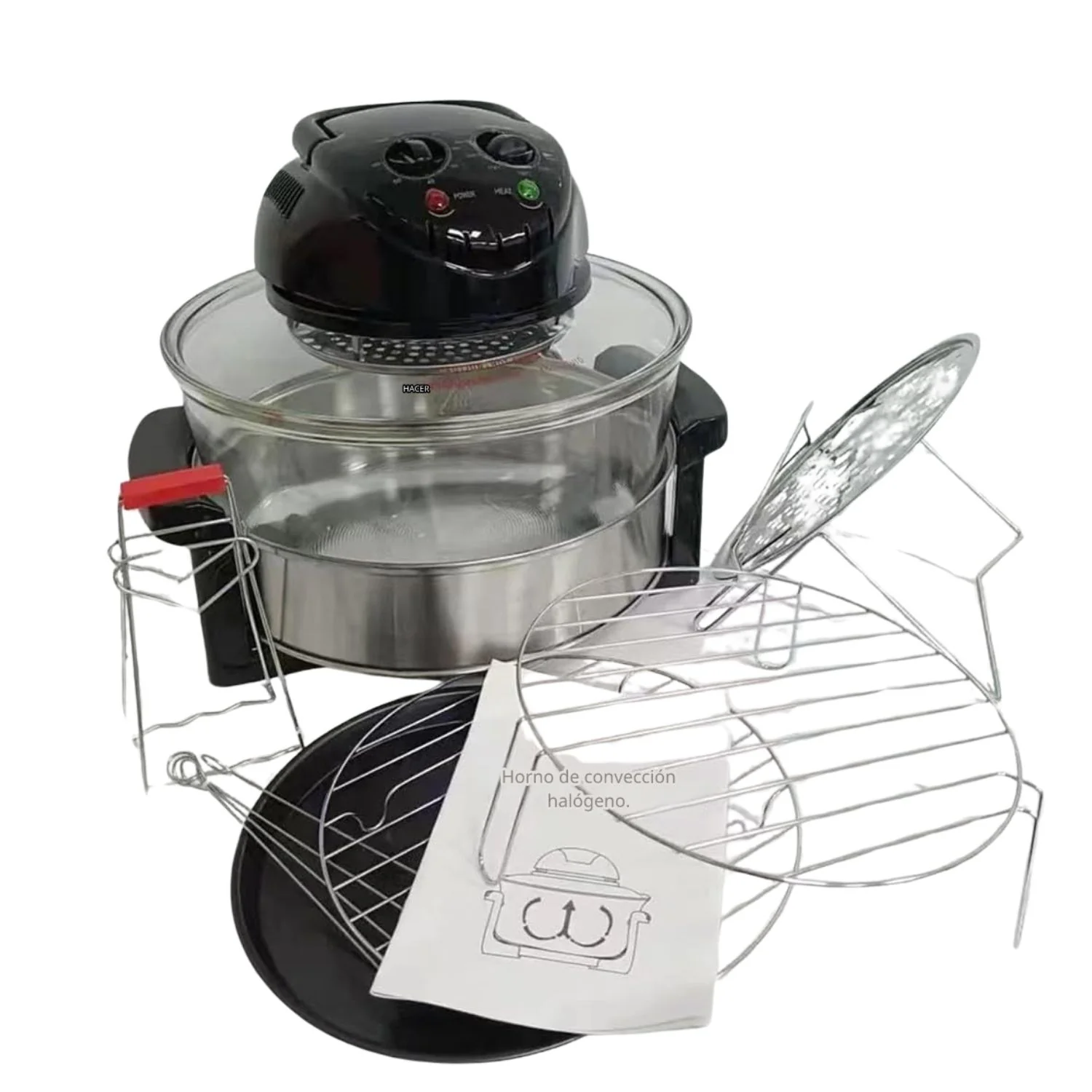 Air Fryer De Vidrio 8 En 1. 20L 1300W Horno Halógeno Multifunción Para Asar, Horneary Freír Sin Aceite - Image 3