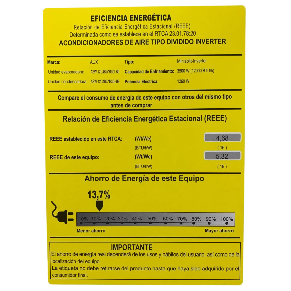 Aire Acondicionado Split Inverter 12,000 Btu R32 Coil De Cobre SEER 18 - Image 5