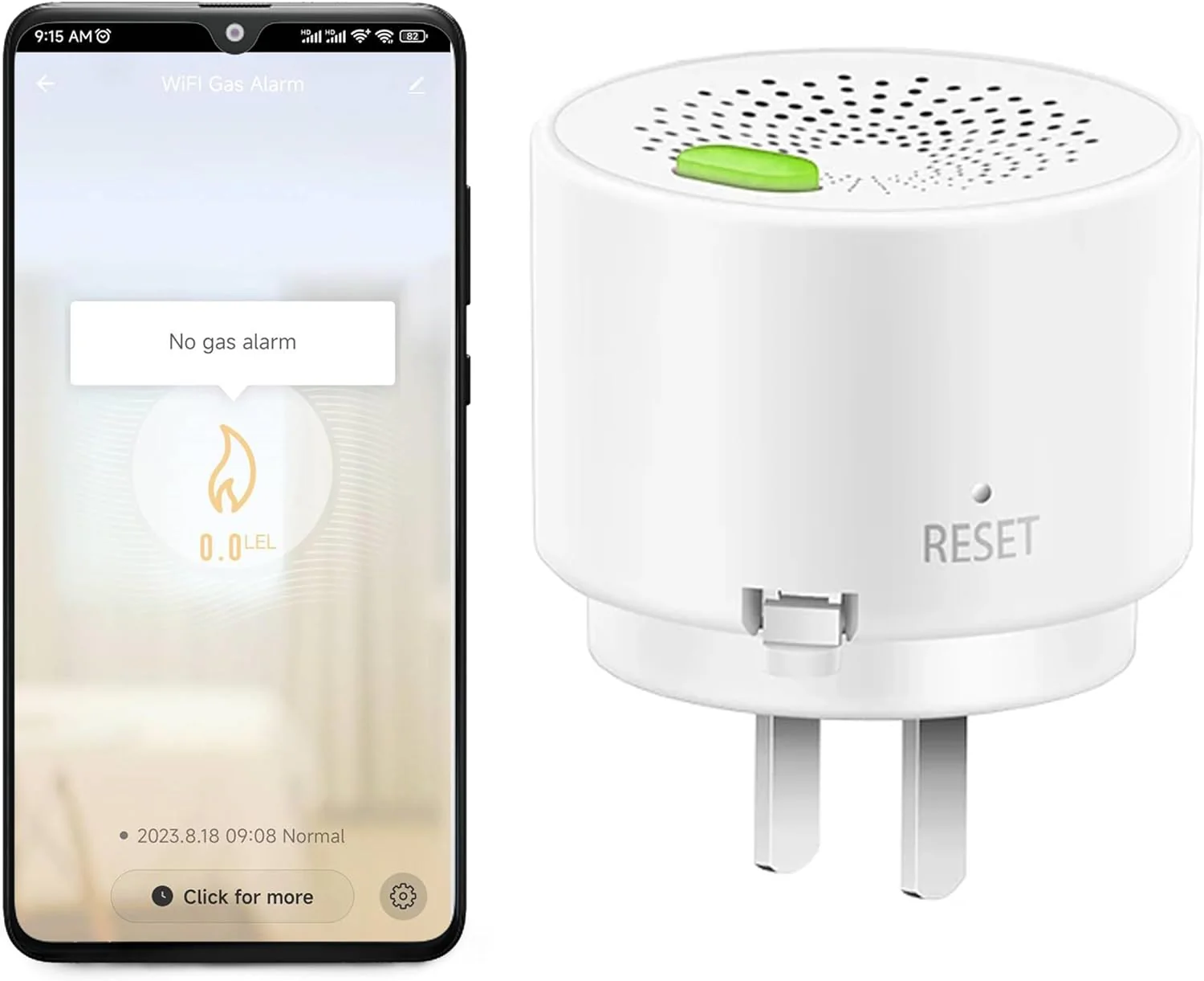 Alarma Detector De Fugas De Gas De Enchufe, Uso Por Wifi