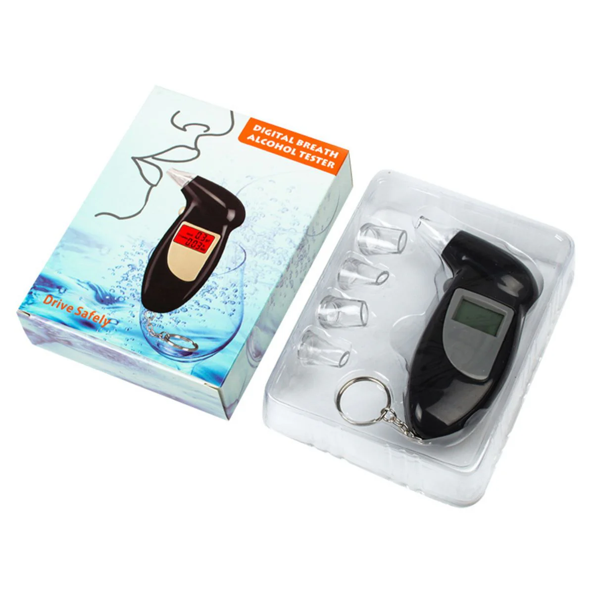 Alcoholímetro Digital Portátil Con Pantalla LCD Y Alarma De Ebriedad. Medidor De Alcohol Con 5 Boquillas. Guarometro Warometro. - Image 6
