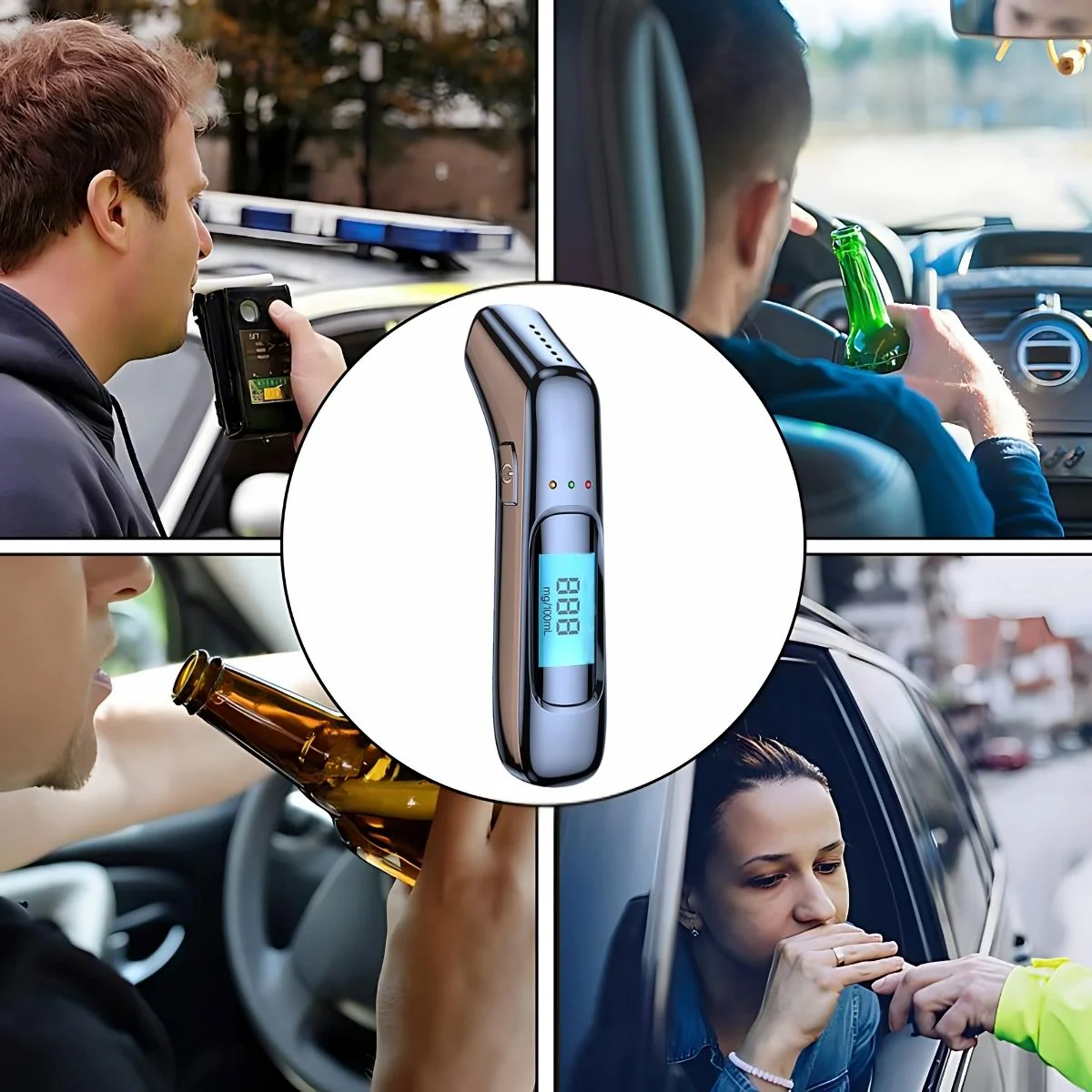 Alcoholímetro Digital Portátil Con Pantalla LED De Alta Precisión Sin Contacto. Medidor De Alcohol Con Carga USB. Guarometro. Warometro.