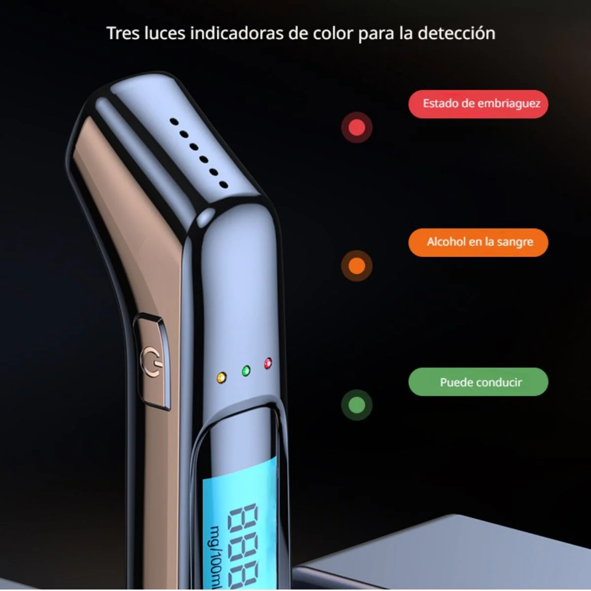 Alcoholímetro Digital Portátil Con Pantalla LED De Alta Precisión Sin Contacto. Medidor De Alcohol Con Carga USB. Guarometro. Warometro. - Image 2