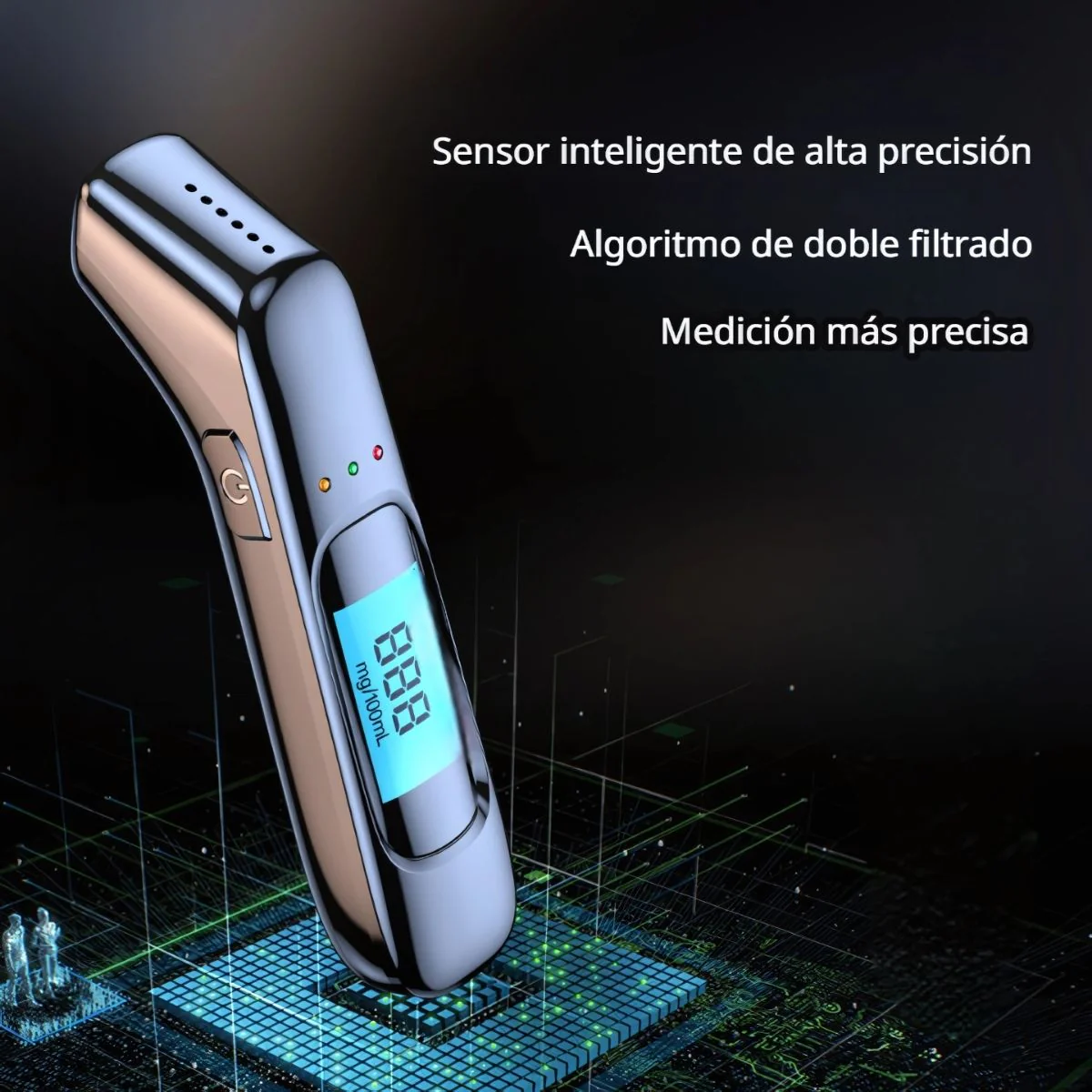 Alcoholímetro Digital Portátil Con Pantalla LED De Alta Precisión Sin Contacto. Medidor De Alcohol Con Carga USB. Guarometro. Warometro. - Image 5