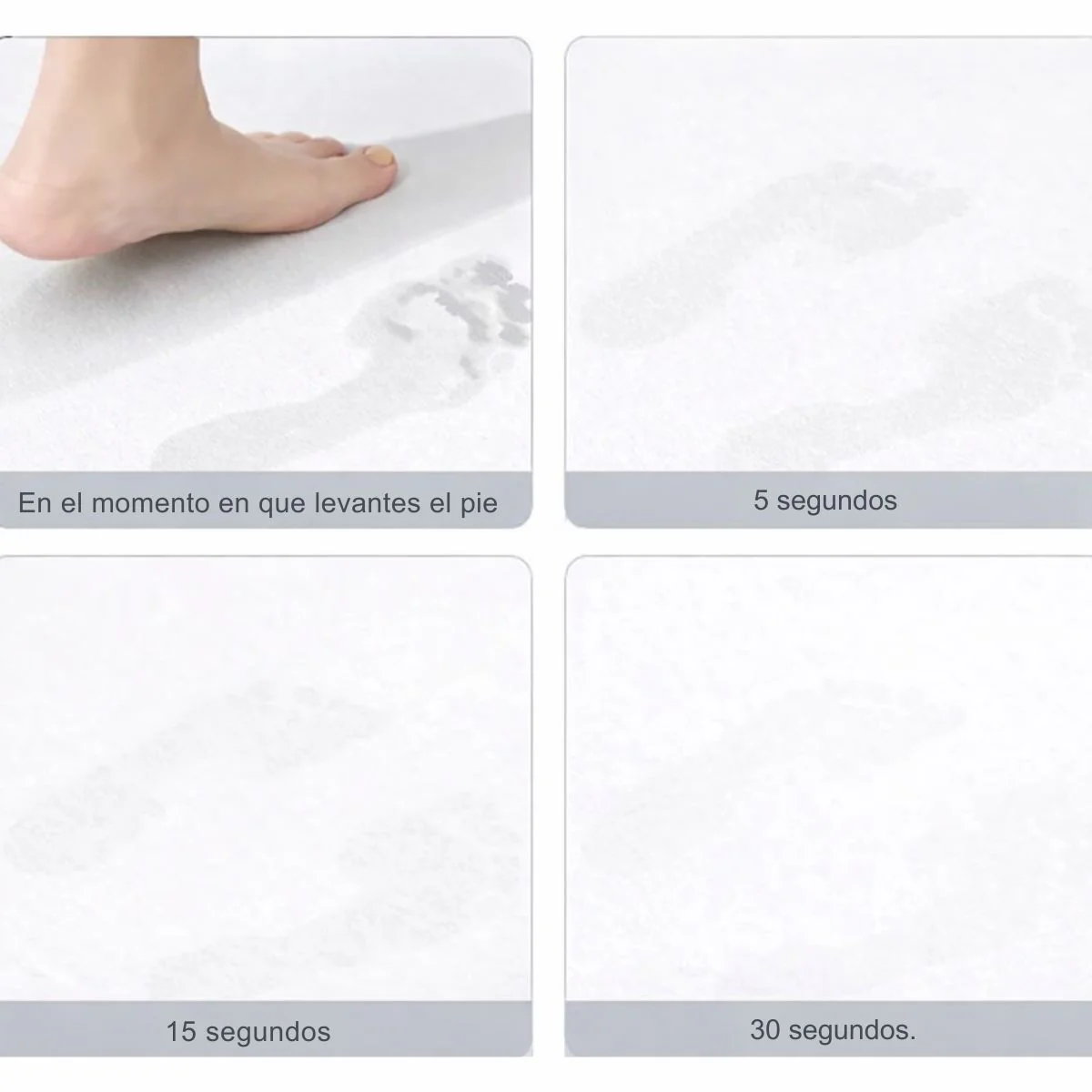 Alfombra De Baño De Diatomeas Super Absorbente Antideslizante. Tapete Baño De Secado Rápido. Color Blanco 60X39cm - Image 4