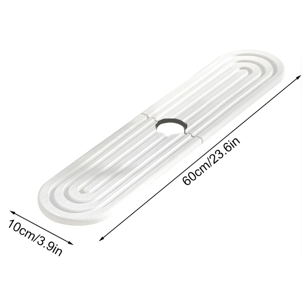 Alfombrilla Lavamanos De Diatomita Para Grifo (60X10cm). Tapete Antigoteo Absorbente De Secado Rápido Para Cocina Y Baño. Color Blanco. - Image 5