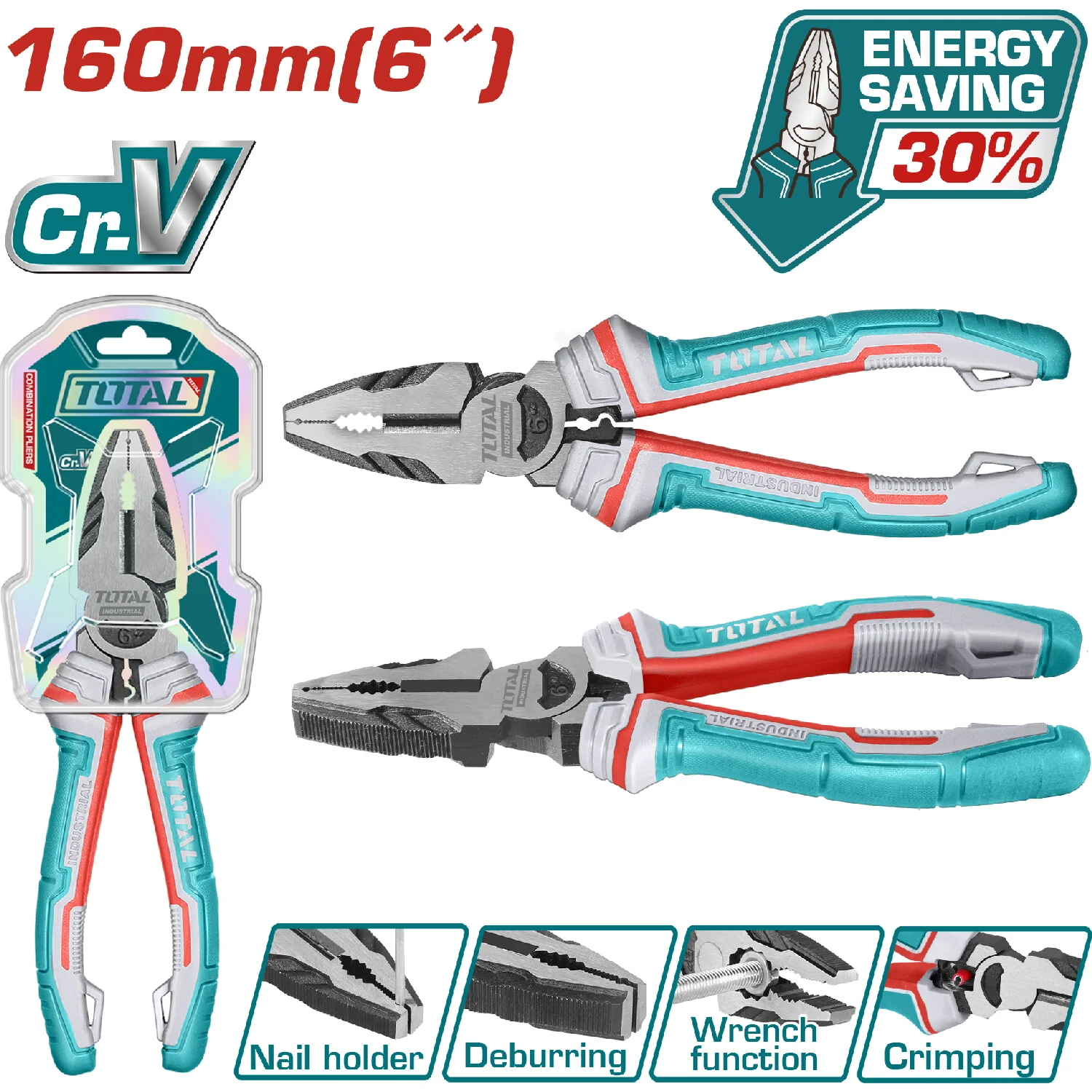Alicate De Combinacion 6"/160Mm Cr-V.