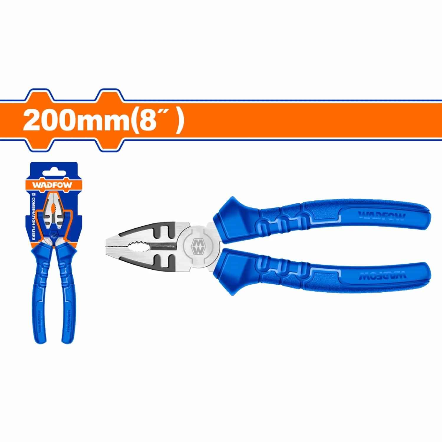 Alicate De Combinación 8" Acero Al Carbono. Pulido. Mango Ergonómico