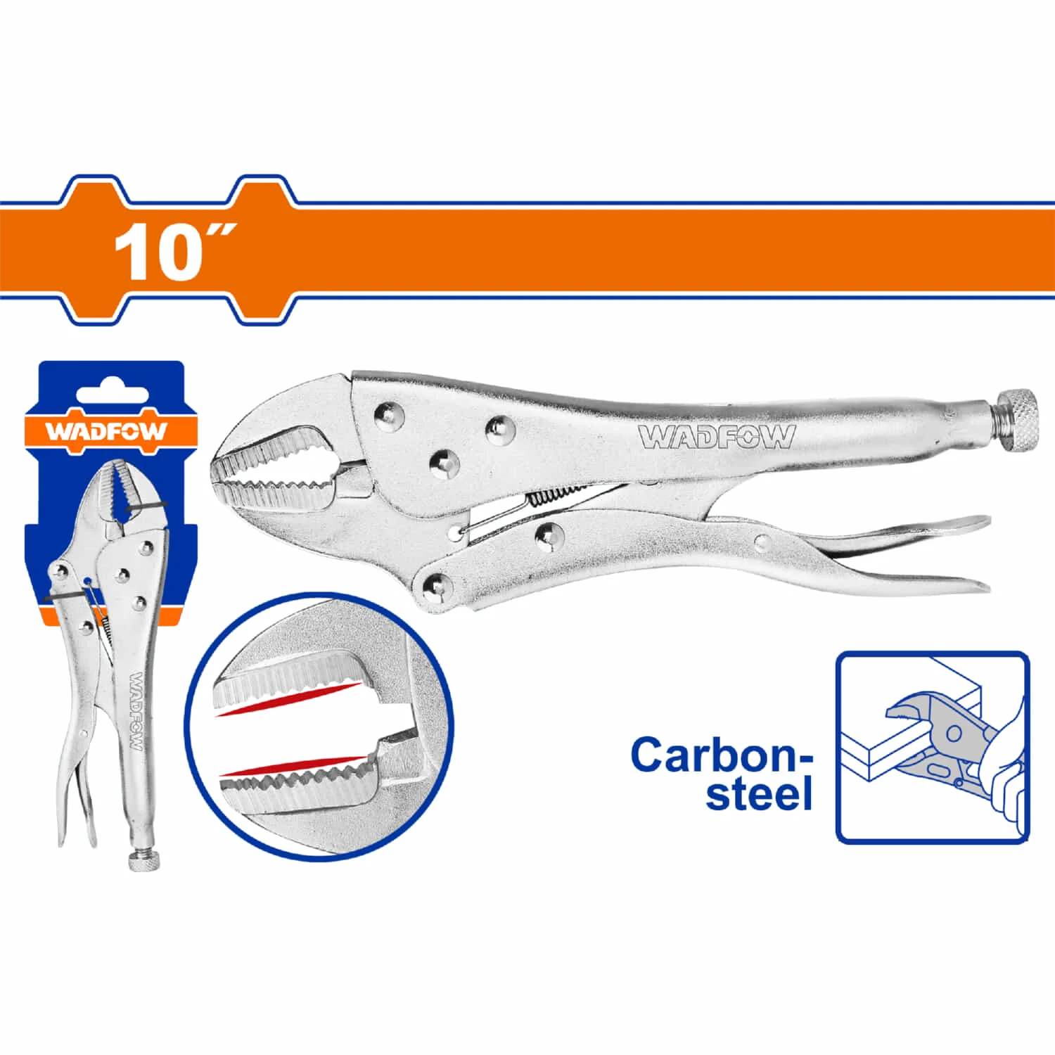 Alicate De Presión 10" Mandibula Recta. HRC38°-HRC48° Acero Al Carbono.