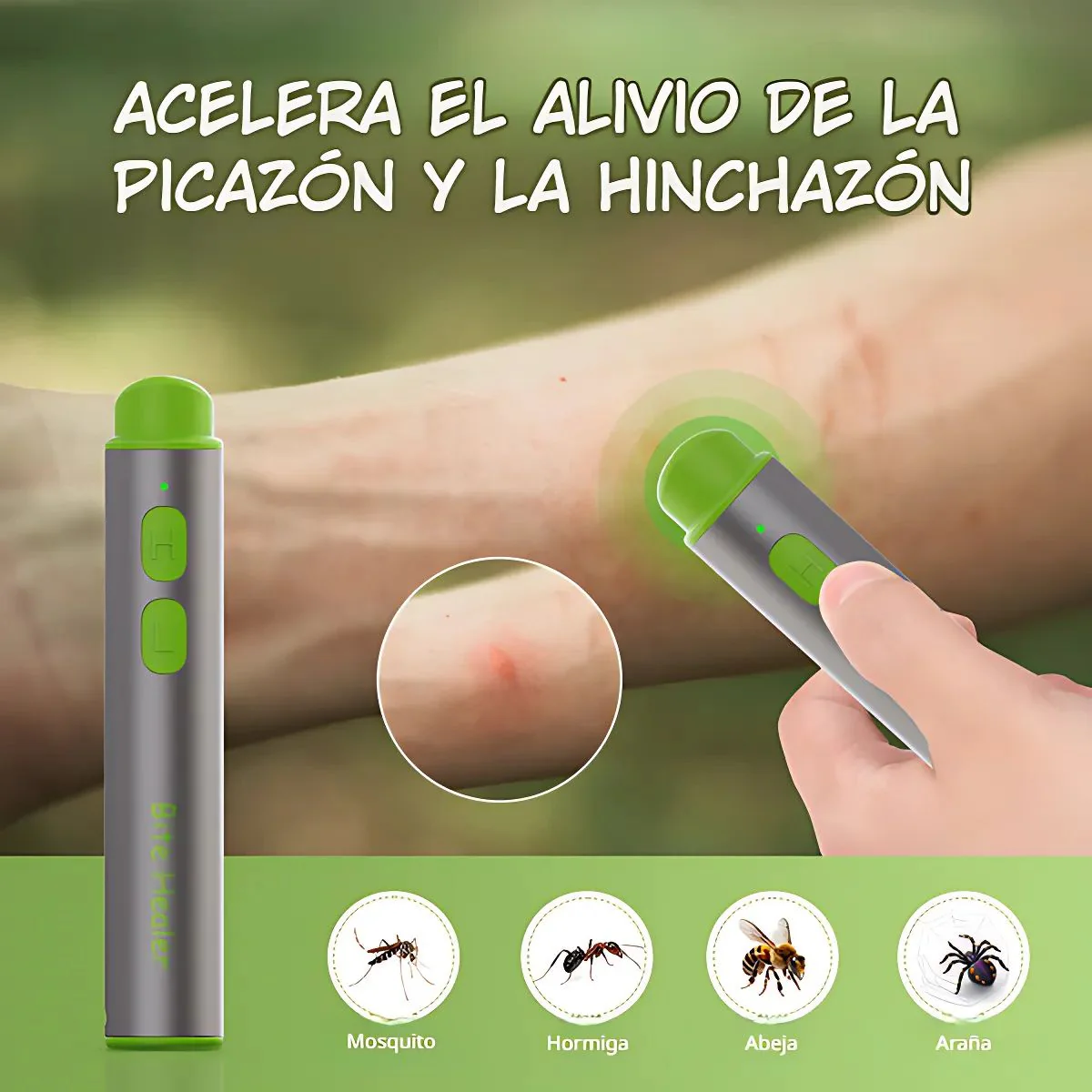 Aliviador De Picaduras De Mosquitos E Insectos. Recargable Con Luz Azul Y Calor. Sin Químicos, Seguro Para Niños Y Adultos. - Image 2