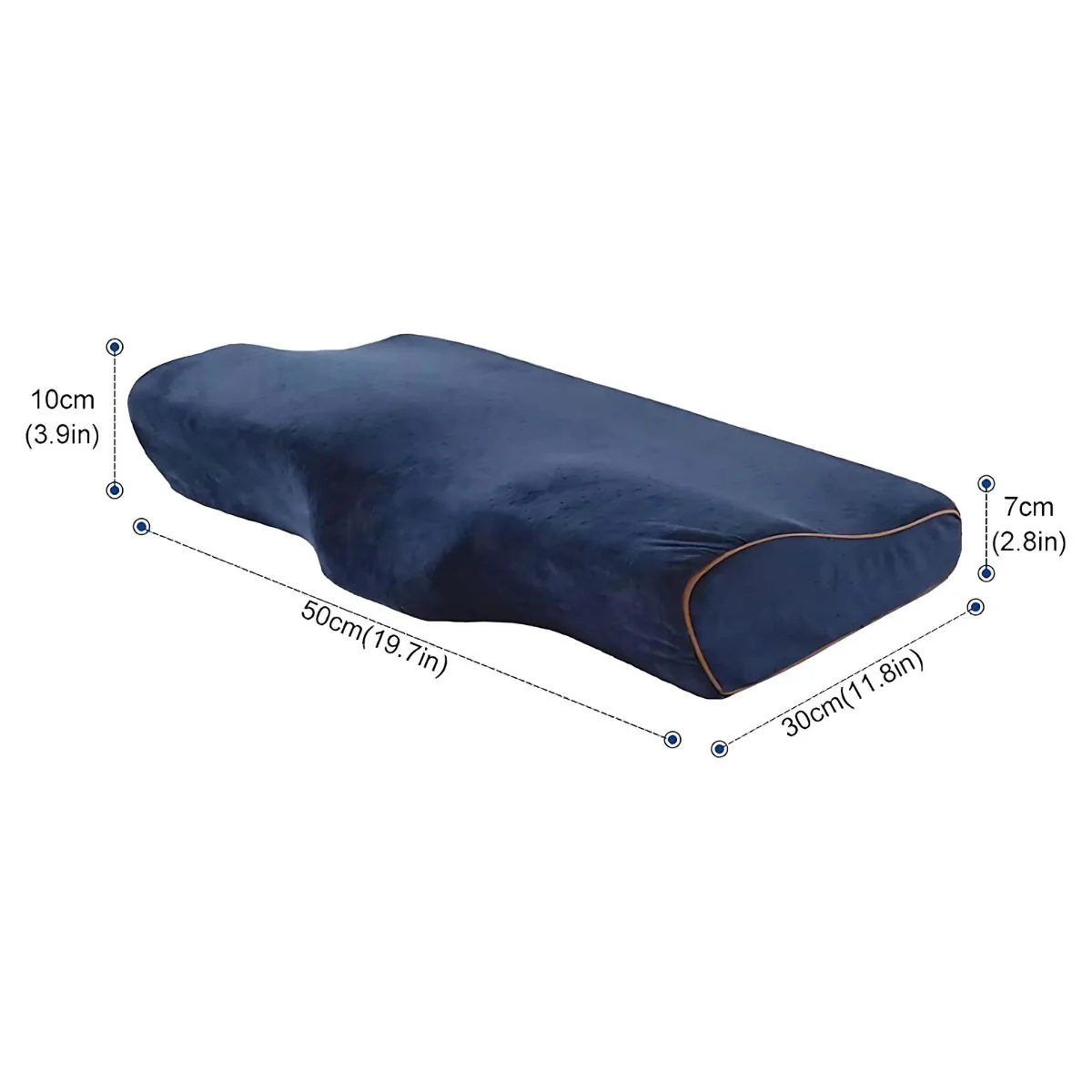 Almohada Ortopédica Ergonómica. Cojín Cervical  Con Diseño De Tres Curvas Para Dormir Mejor. 50*30*10-7CM; - Image 5