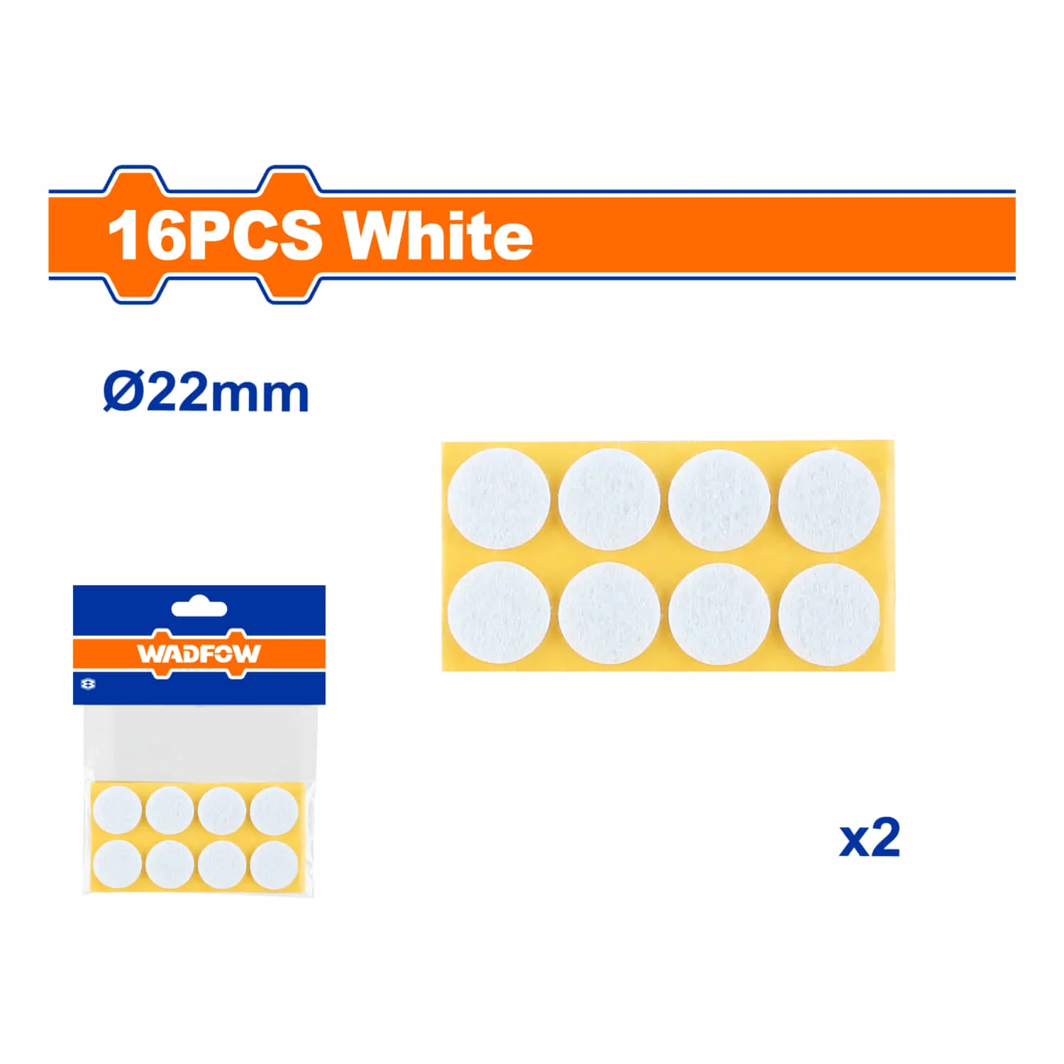 Almohadillas Autoadhesivas. Φ22mm Blanco Grosor: 3Mm Set De 16 Piezas. Fieltros Parches Deslizadores - Image 2
