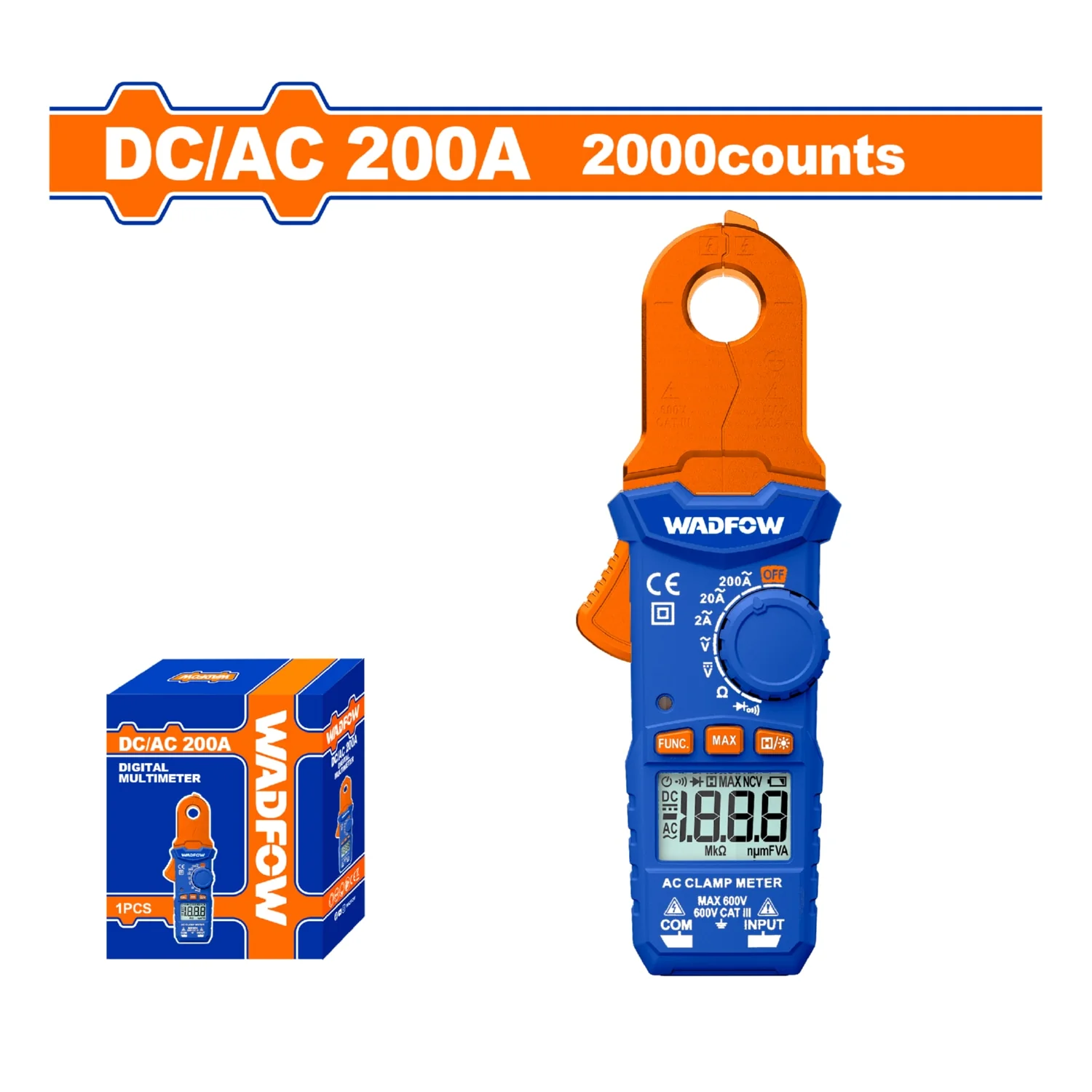 Amperímetro Pinza Amperimétrica 2000 Counts Data Hold DC/AC - Image 2