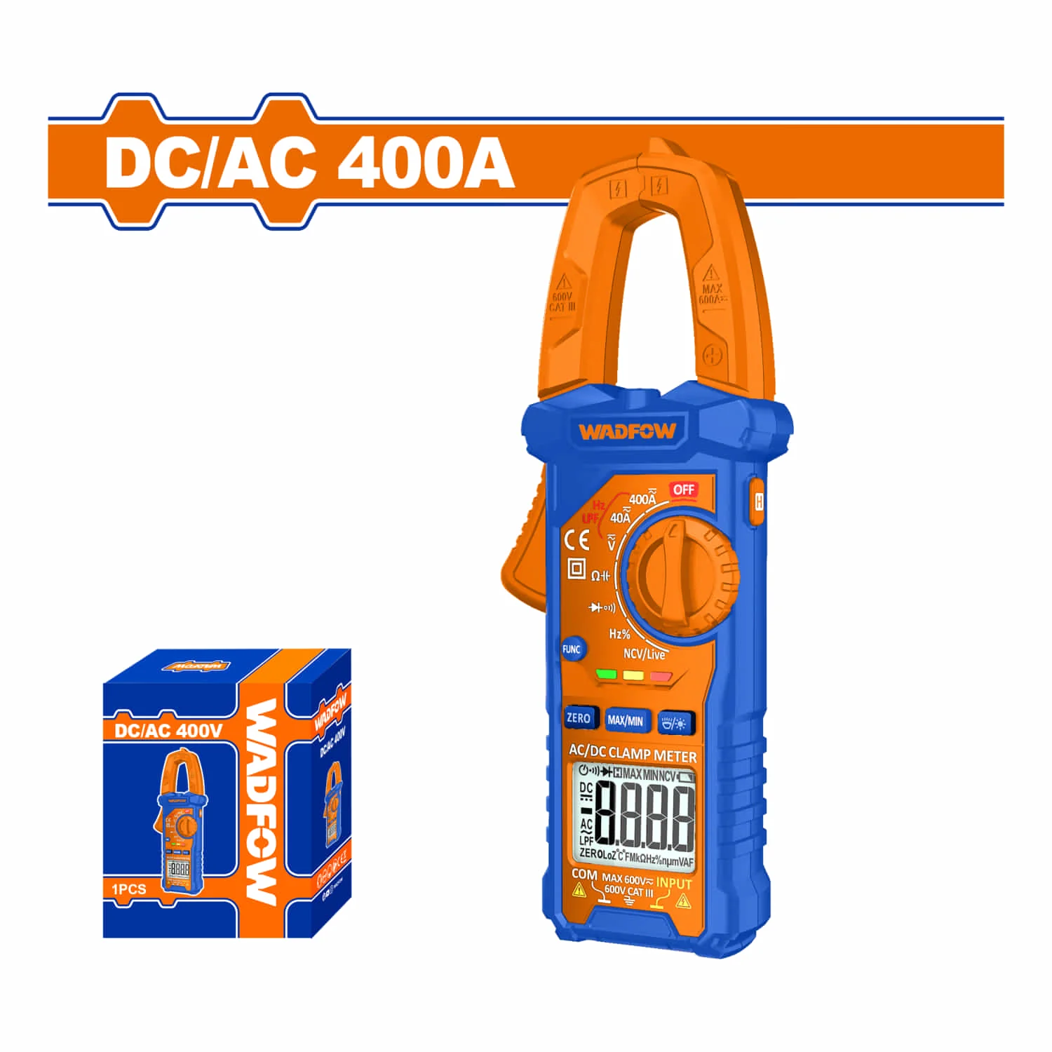 Amperímetro Pinza Amperimétrica 4000 Counts Data Hold DC/AC Medidor - Image 2