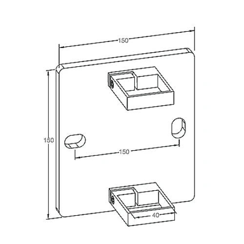 Anclaje Lateral De Tuberia Cuadrada 40X40mm. - Image 2