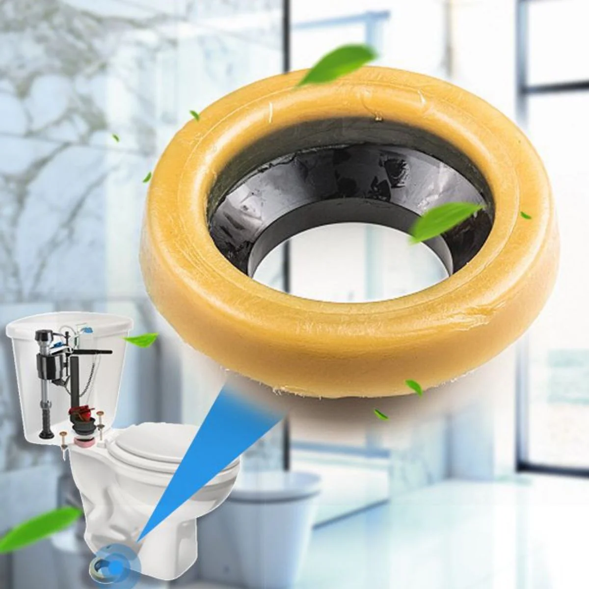 Anillo De Cera Con Núcleo Plástico Para Inodoro Sanitario. Sello Hermético Antifugas Y Antiolores 76-110 Mm.