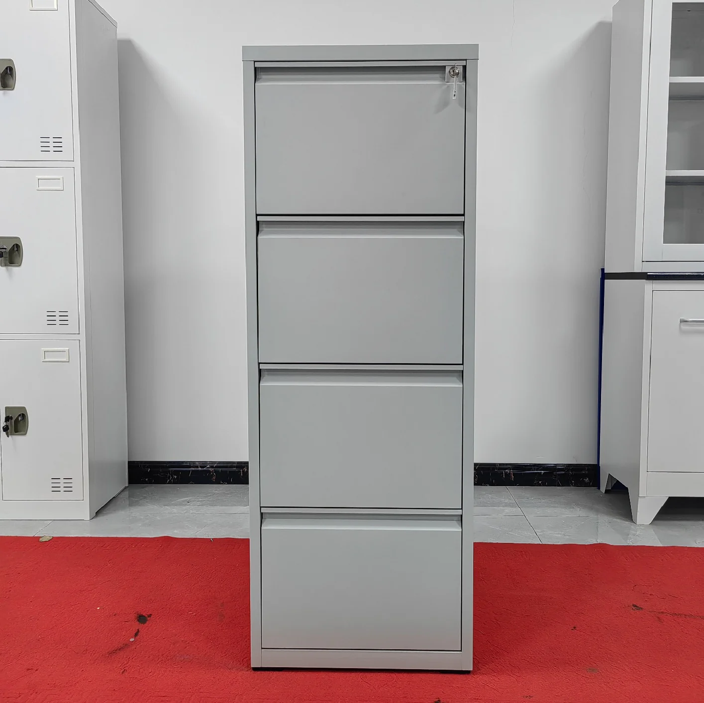 Archivador Metalico 4 Gabetas Ajustable A4/FC5 Anti-Inclinación Cerradura Central 1330X456x620mm - Image 4