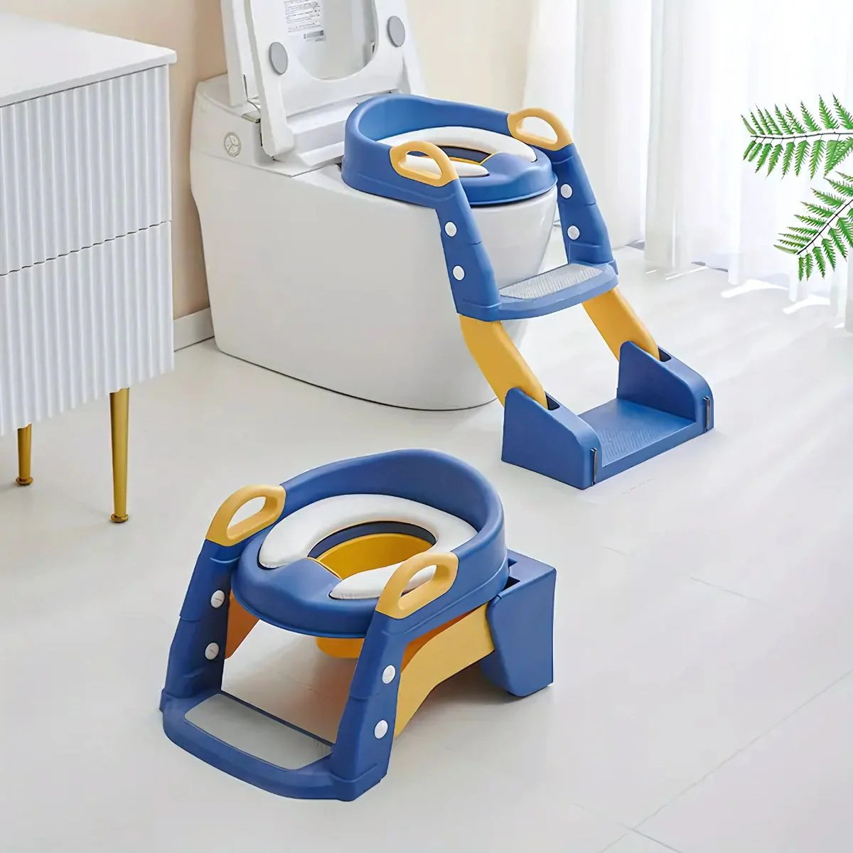 Asiento Escalera De Entrenamiento Silla De Inodoro Para Niños. (2 En 1) Escalera Infantil Potty Trainer. Escalerita Para Bebe.