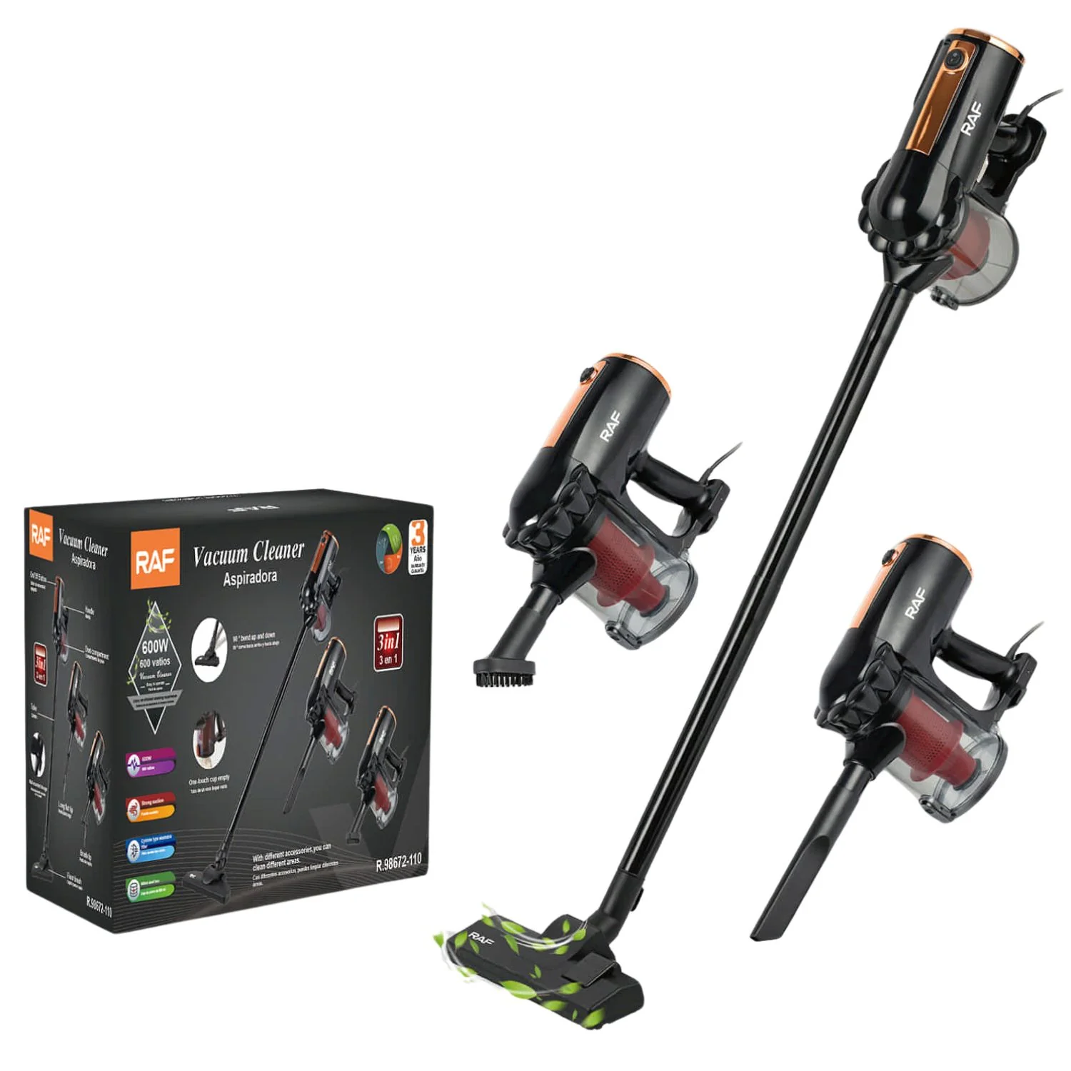 Aspiradora 3 En 1 600W Con Filtro Lavable Ciclónico Y Caja De Polvo 500Ml 110V/60 Hz - Image 2