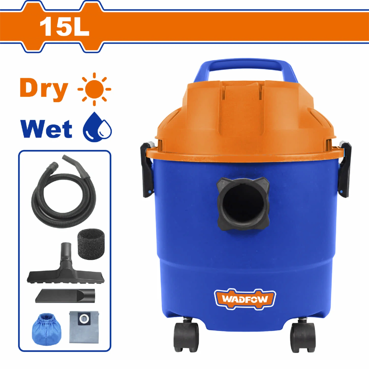 Aspiradora De Limpieza 2 En 1 110V-120V~60Hz. 1100W. Limpieza Húmeda Y Seca. Capacidad: 15L Función Soplado.
